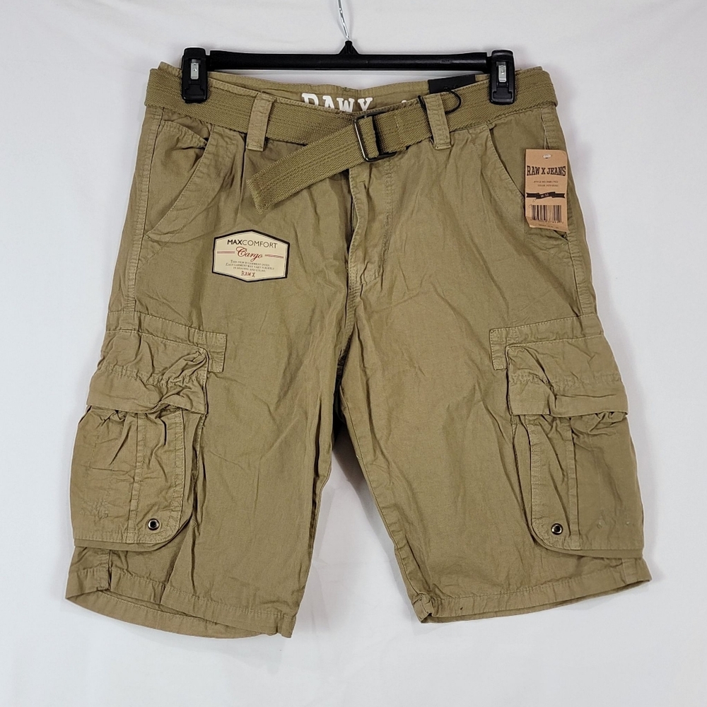 $48 Men's Raw X Jeans X-Ray Mens Belted Double Pocket Cargo Short - Picture 2 of 7